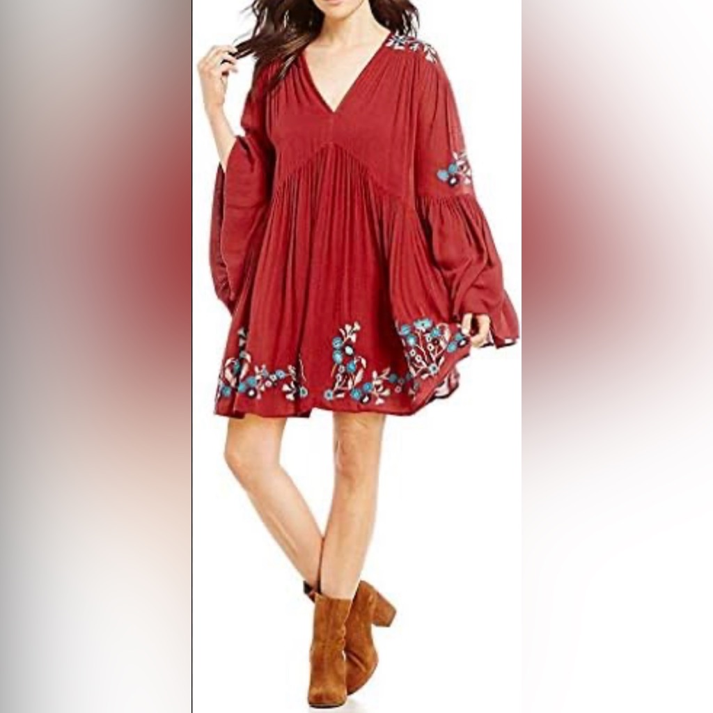 Free People Embroidered Dress- M